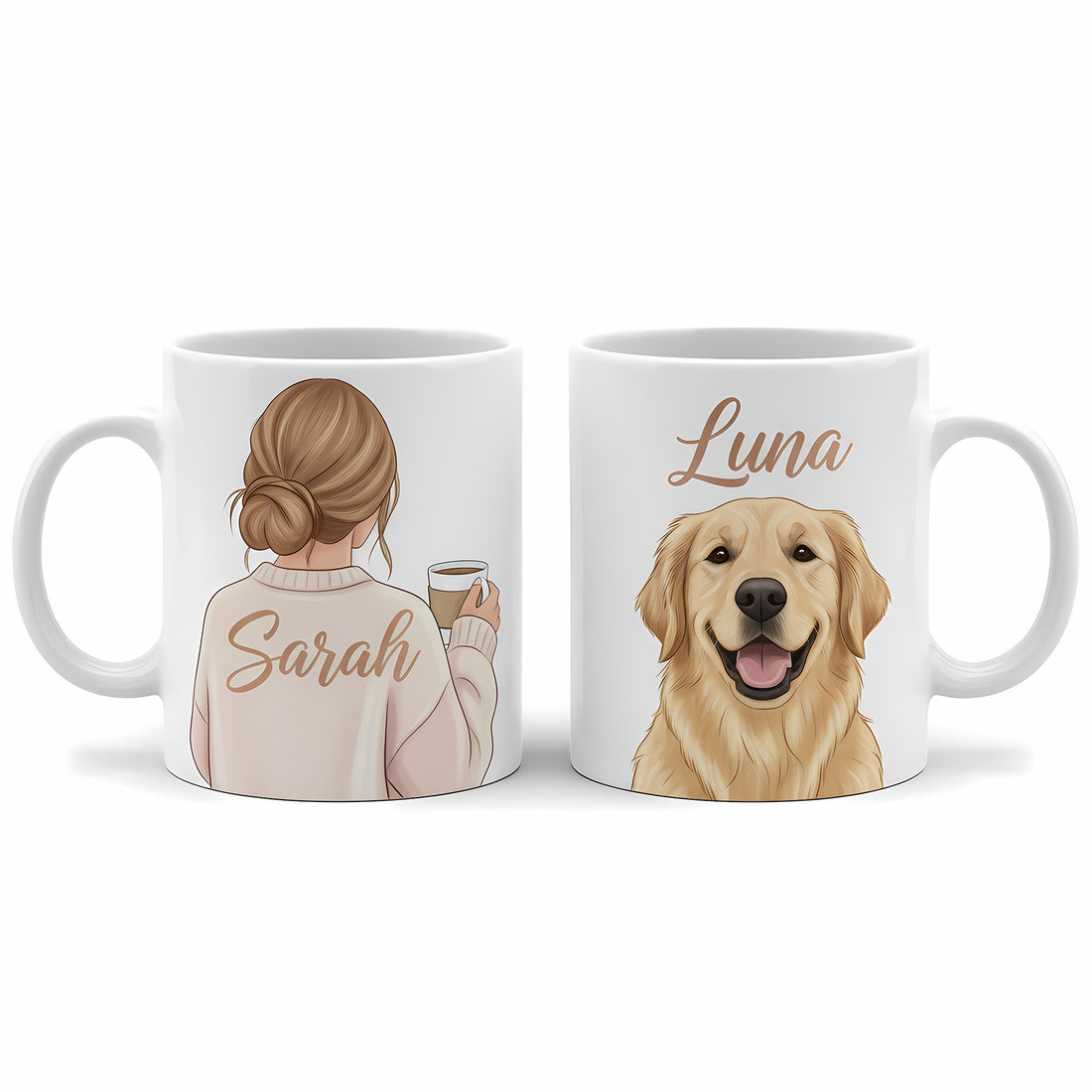 Personalized Couple Mug Set – Matching Dog Love Mugs for Him & Her, Heartwarming Gift for Couples | Mug 23