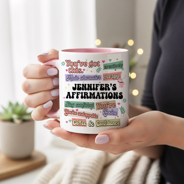 Personalized Affirmation Mug – Motivational Custom Mug for Positive Vibes, Inspirational Gift for Friends, Family & Loved Ones |Mug 29