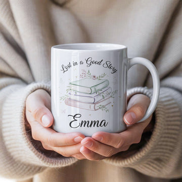 Personalized "Lost in a Good Story" Mug – Custom Name Book Lover Mug, Perfect Gift for Readers, Writers, and Book Enthusiasts |Mug 33