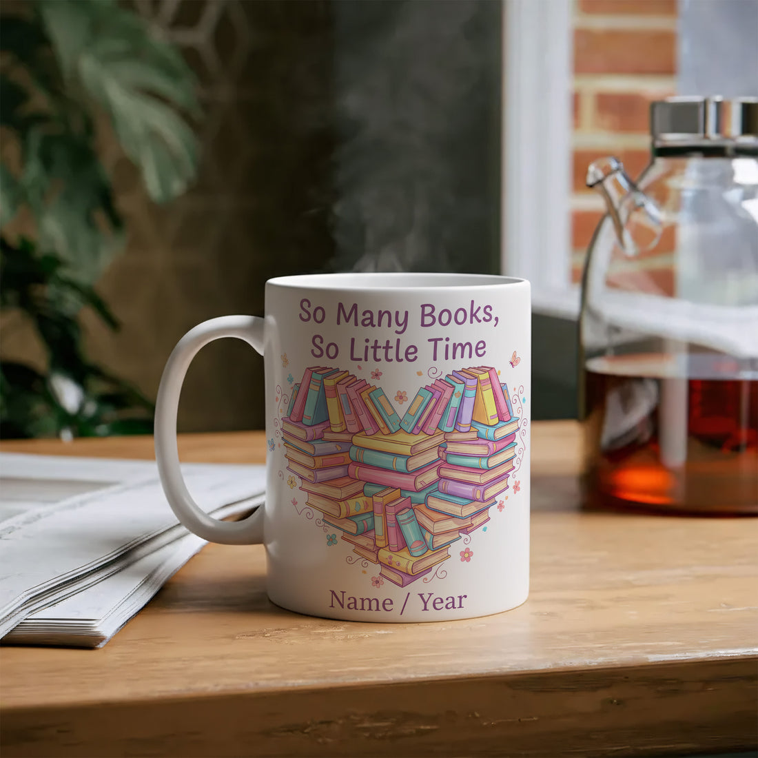So Many Books, So Little Time Personalized Mug – Custom Book Lover Coffee Cup – Gift for Bookworms, Readers, and Writers | Mug 52