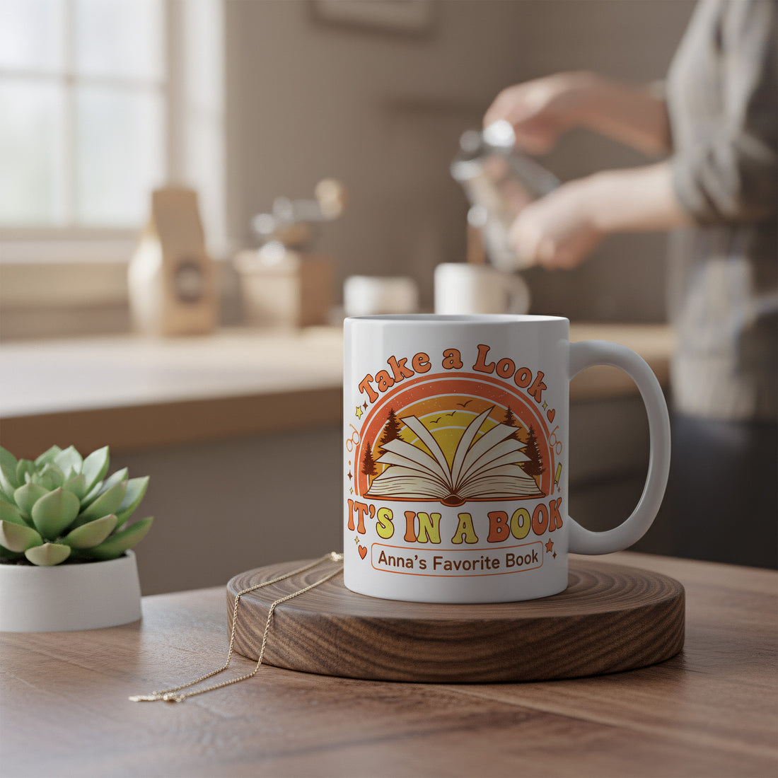 Take a Look, It’s in a Book Personalized Mug – Custom Book Lover Coffee Cup – Gift for Bookworms, Readers, and Writers |Mug 50