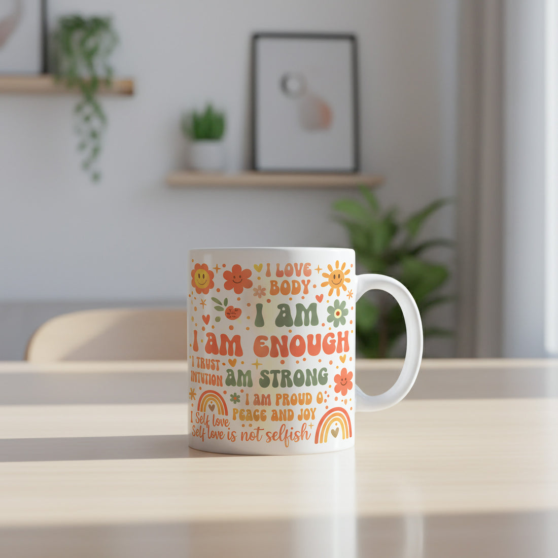 I Am Enough Personalized Affirmation Mug – Custom Self-Love Coffee Cup – Inspirational Gift for Women |Mug 57