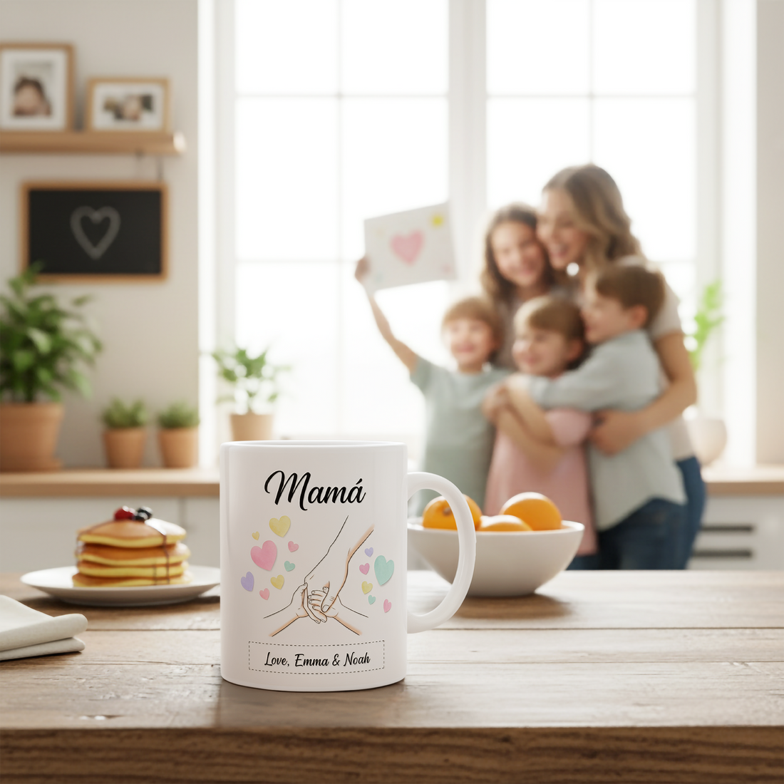 Personalized Mama Mug – Custom Mom Coffee Cup with Kids Names – Heartwarming Gift for Mom from Children| Mug 43