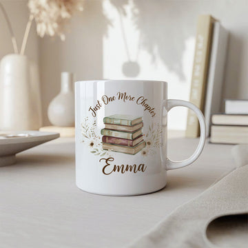 Just One More Chapter Mug – Personalized Coffee Mug for Book Lovers, Motivational Mug, Gift for Bookworms and Readers |Mug 21