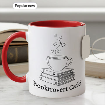 Booktrovert Café Mug Set – Personalized Book Lover Mug, Cute Introvert Coffee Mug, Gift for Bookworms and Readers |Mug 11