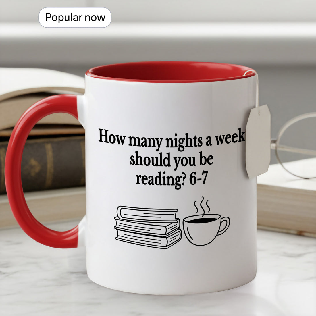 How Many Nights a Week Should You Be Reading Mug – Funny Personalized Coffee Mug for Book Lovers, Reading Mug Gift for Bookworms |Mug 10