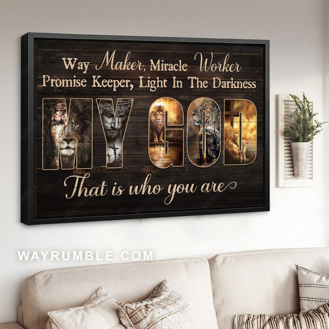 Jesus painting, Lion of Judah, Jesus is the light in the darkness - Jesus Landscape Canvas Prints, Wall Art