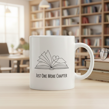 Just One More Chapter Mug – Minimalist Book Lover Coffee Cup – Gift for Readers & Bookworms |Mug 88