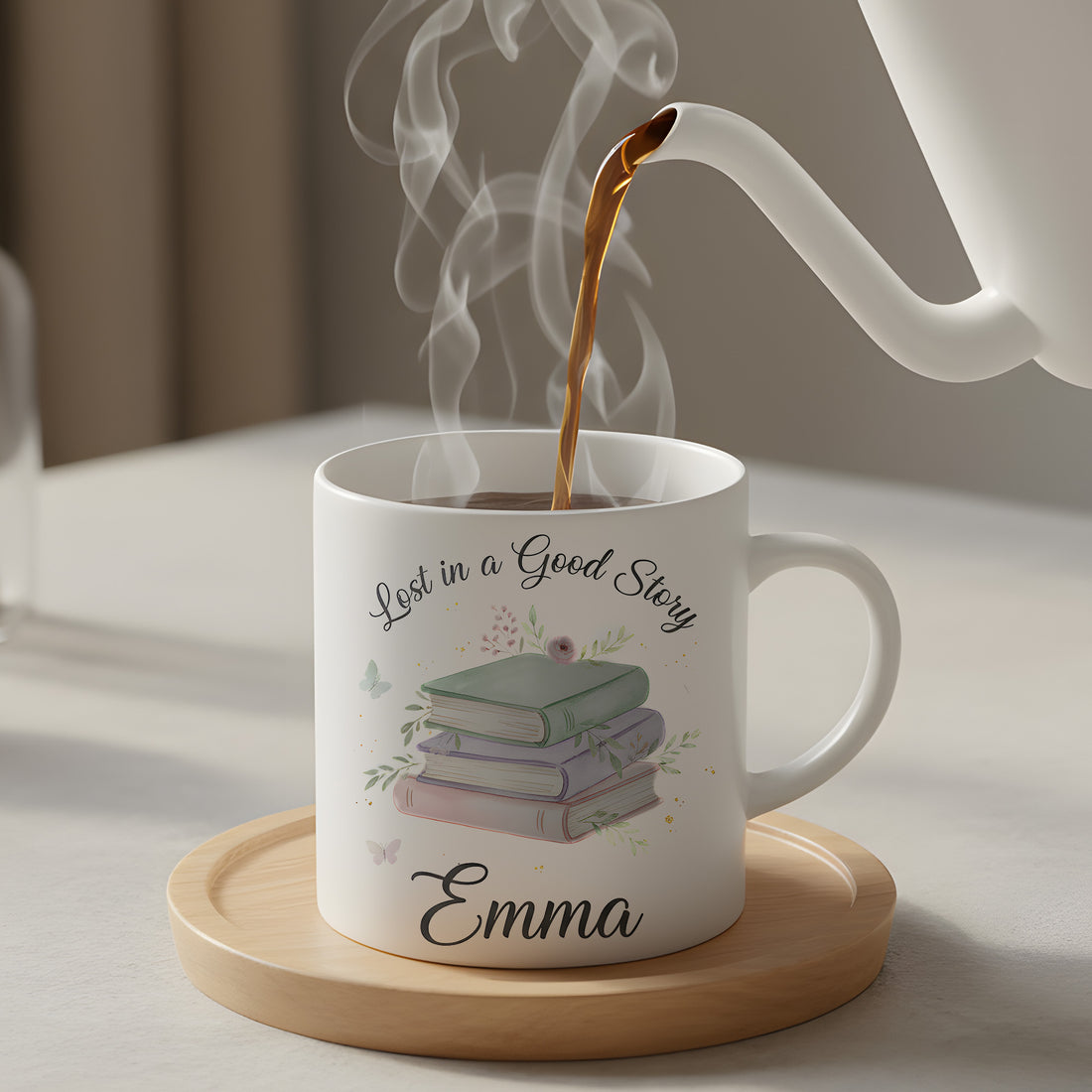 Personalized "Lost in a Good Story" Mug – Custom Name Book Lover Mug, Perfect Gift for Readers, Writers, and Book Enthusiasts |Mug 33