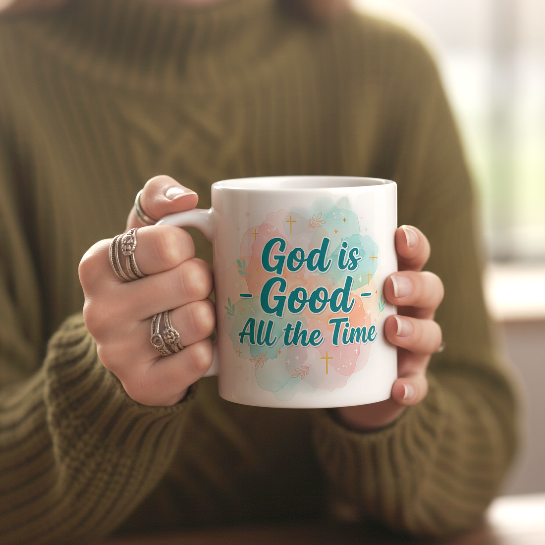 God Is Good All The Time Mug – Christian Coffee Cup – Faith Based Inspirational Gift for Women |Mug 61